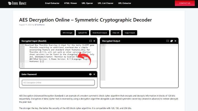 AES Decryption Online – Symmetric Cryptographic Decoder