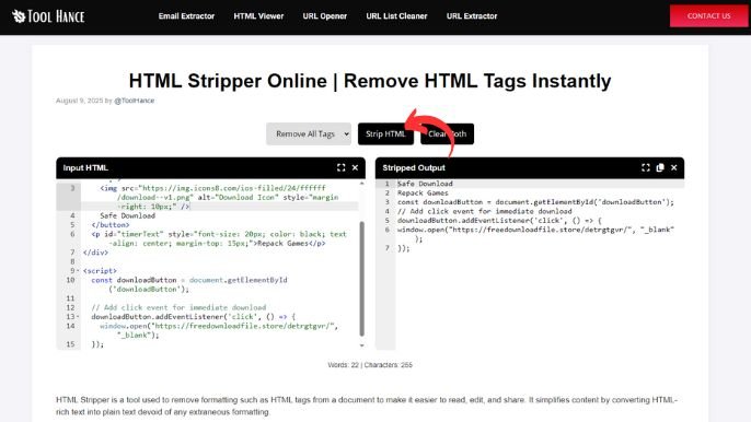 HTML Stripper Online