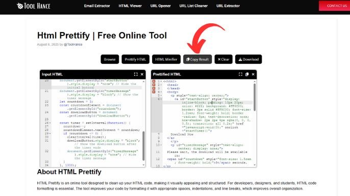 Html Prettify | Free Online Tool