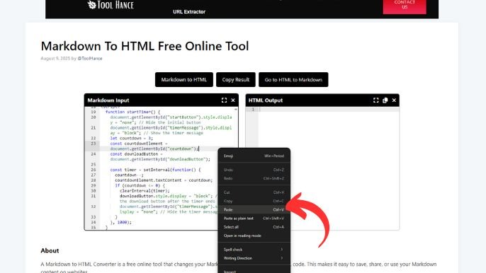 Markdown To HTML Free Online Tool