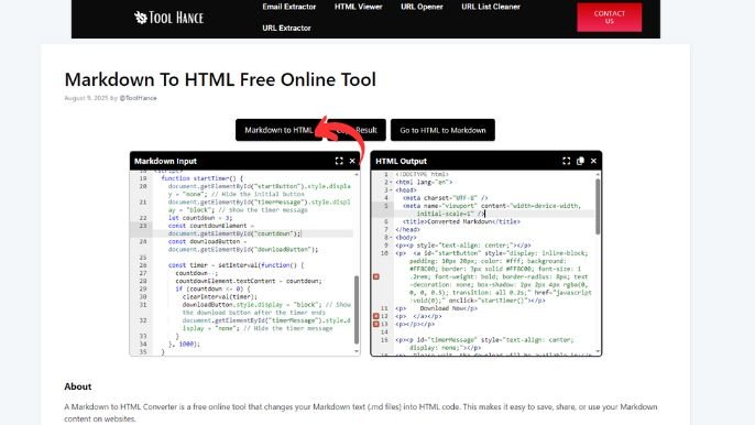 Markdown To HTML Free Online Tool