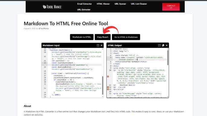 Markdown To HTML Free Online Tool