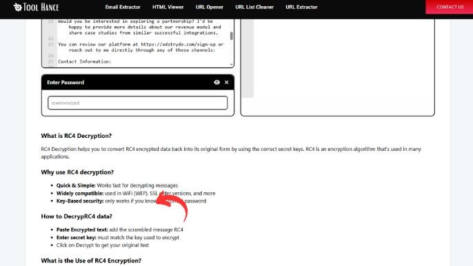 RC4 Decryption Online Free Tool
