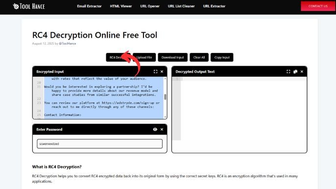 RC4 Decryption Online Free Tool