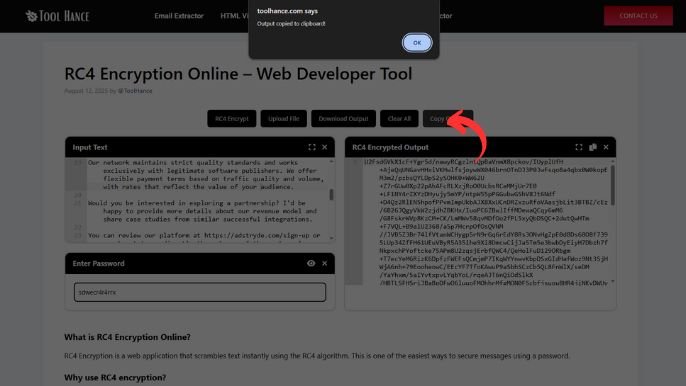 RC4 Encryption Online – Web Developer Tool