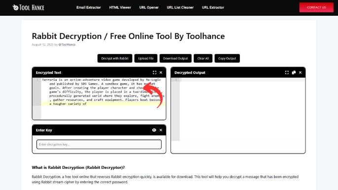 Rabbit Decryption / Free Online Tool By Toolhance