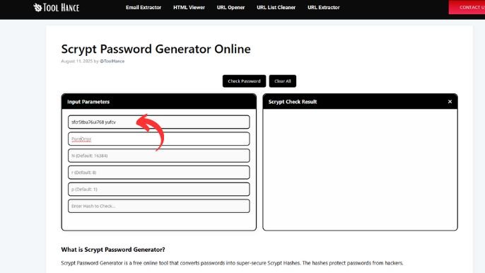 Scrypt Password Generator Online