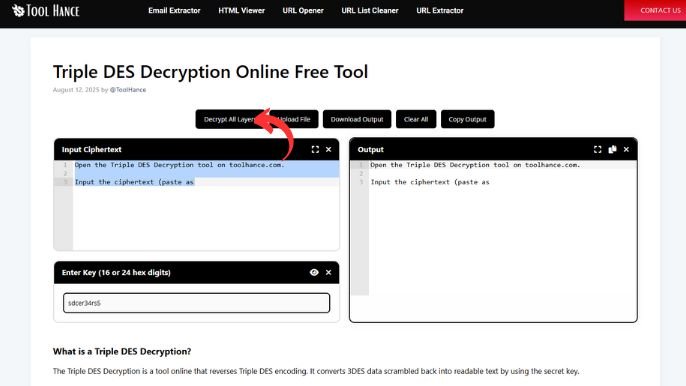 Triple DES Decryption Online Free Tool