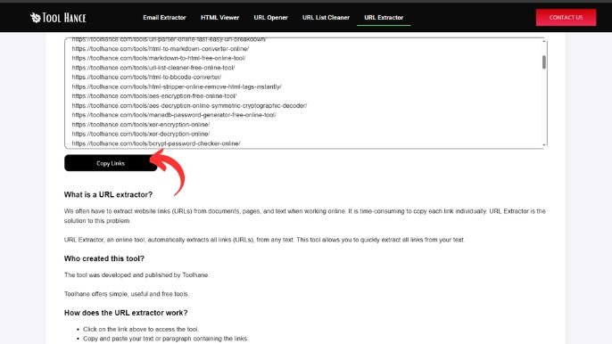 URL Extractor - Extract HTML Links Online By Toolhance