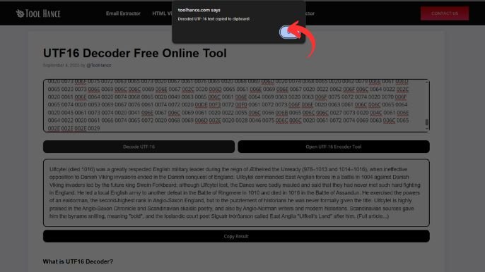 UTF16 Decoder Free Online Tool